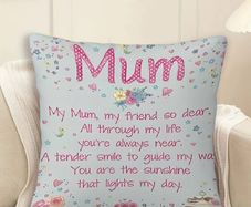 Mum Flower Botanical Print cushion cover
