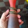 Franz Caffrey Rare Handcrafted Art Nouveau Bud Vase with Copper Snake or Flower Design Image 5