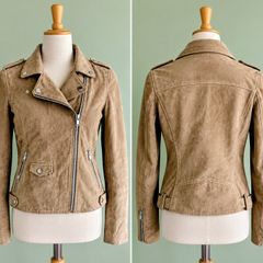 Naf naf suede leather jacket (Beige tan)