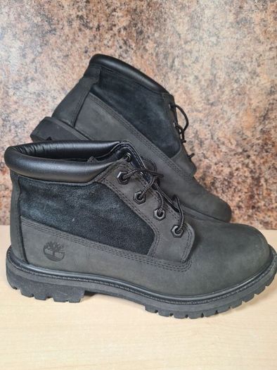womens Timberland  NELLIE CHUKKA boots Black leather waterproof ankle boots Size UK 5.5 EU 38.5