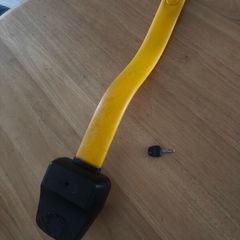 a steering wheel lock with a key