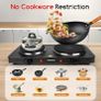 2500W Electric Double Hot Plate with Cast Iron Heating, Dual Plates Hob for Table Top Cooking, Independent Adjustable Temperature Control, Portable Design for Camping Travelling - Gemini Image 4