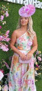 one shoulder floral races/wedding dress