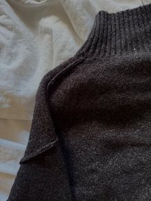 Black Shimmer Ribbed Turtleneck Sweater