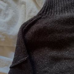 Black Shimmer Ribbed Turtleneck Sweater