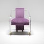 Vintage Lucite and Purple Velvet Armchair by Charles Hollis Jones, USA, 1970s. Image 2