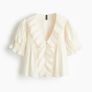 H&M pintucked blouse cream size S Image 2