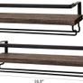 Wall Mounted Wine Shelves Set of 2 Wood Rustic Wine Bottle Glass Floating Racks with Stemware Hanger Modern Plants Photos Wine Display Storage Holder for Kitchen Dining Room Bar Image 2
