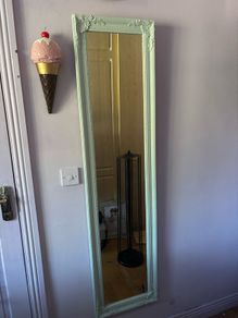 vintage French style mirror, green