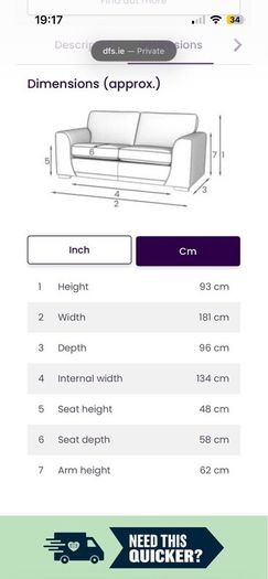 2 seater couch (DFS Okra)