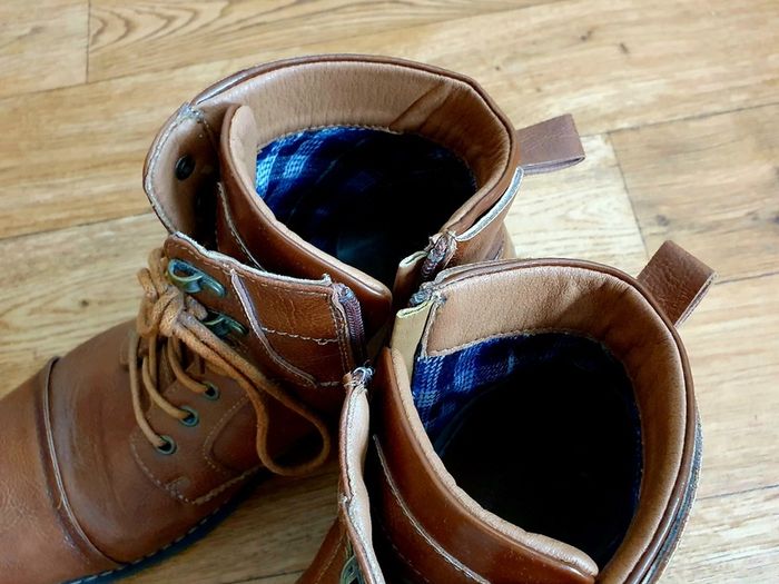 Men's Brown Leather Side-Zip Boots