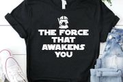 The force that awakens you baby yoda the mandalorian the child star wars t-shirt