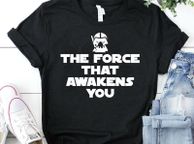main image for ad The force that awakens you baby yoda the mandalorian the child star wars t-shirt