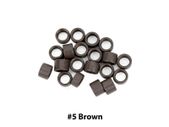 Micro Rings With Screw For Hair Extension I Tip Beads - 4.5mm - Brown #5