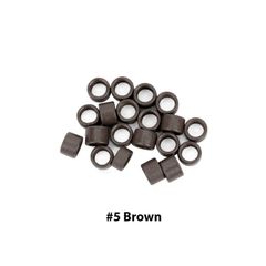 Micro Rings With Screw For Hair Extension I Tip Beads - 4.5mm - Brown #5