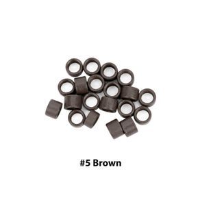 Micro Rings With Screw For Hair Extension I Tip Beads - 4.5mm - Brown #5