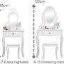 Girls Dressing Table (Age 8-13yrs) with Mirror and Stool, Gift for Girls, Kids Dressing Vanity Table Set with Crystal Knobs and Chair, Children's Dressing Tables Image 5