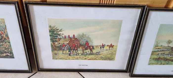 Set 4 19thC Hunting Prints