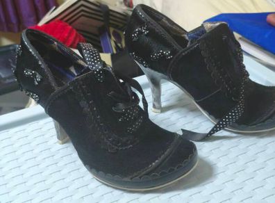 Irregular Choice Abigail's 3rd Party Black and Polkadot Bow