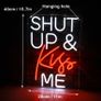 Shut UP and Kiss Me Neon Sign White Red LED Neon Light USB Powered Letter Neon Sign Decorative Words Wall Neon Sign for Bedroom Bar Party Valentine's Day (FREE POSTAGE) Image 6
