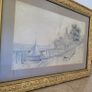 Antique gilt framed pencil drawing Image 2