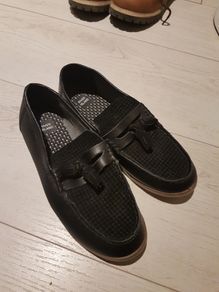 Boys river island black loafers size uk 2