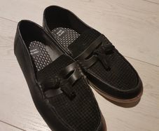 Boys river island black loafers size uk 2