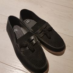 Boys river island black loafers size uk 2