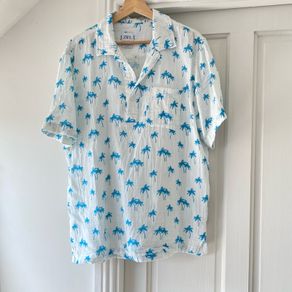 Zara Men's Relaxed Fit Palm Tree Shirt