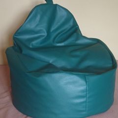 2 x dark green bean bag chairs