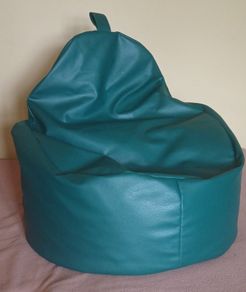 2 x dark green bean bag chairs