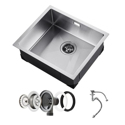 Stainless Steel Undermount Sinks Drop-In Single Bowl Farmhouse Basin with Accessories 50cm