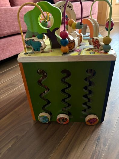 Zany Zoo wooden activity cube