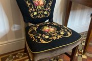 Vintage needlepoint upholstered side chair.