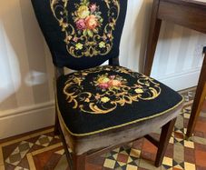 Vintage needlepoint upholstered side chair.