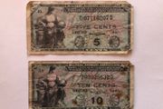 2 x Vintage US MPC Military Payment Certificates