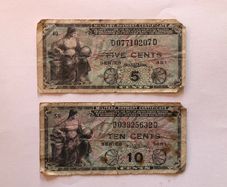 2 x Vintage US MPC Military Payment Certificates