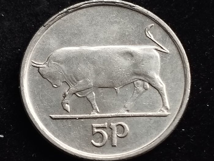 Ireland - 1995 - ERROR - 5 Pence  - Bull - High Grade - KM.22 - [2025]
