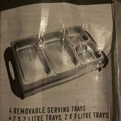 Food warming trays and stand