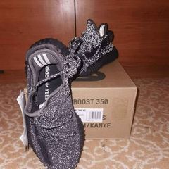 Full Black reflective Yeezys