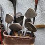 Antique golf clubs. Three bags and thirty clubs . ONE LOT ONLY . Image 4