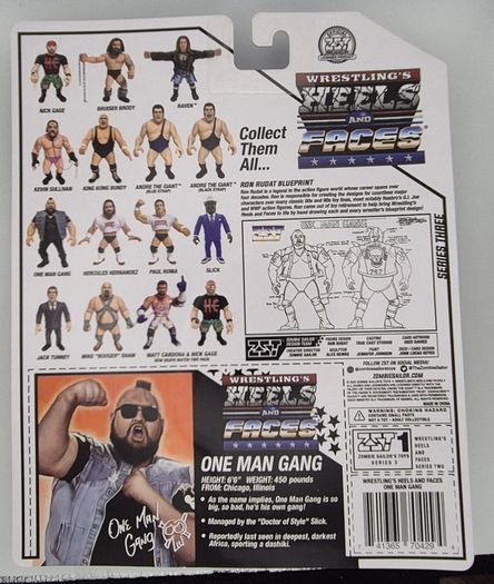 One Man Gang Retro Style Wrestling Figure Heels and Faces