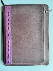 leather briefcase a4 document folio portfolio holder dark brown