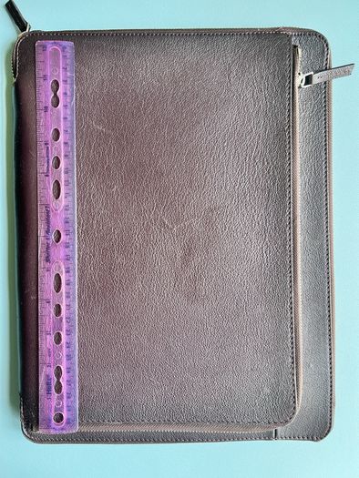 leather briefcase a4 document folio portfolio holder dark brown