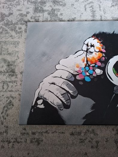 Monkey With Headphones DJ Banksy