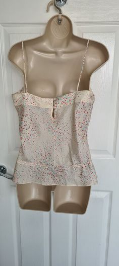 Off White Polka Dot Silk Y2K top from Jasper Conran Jeans size 14