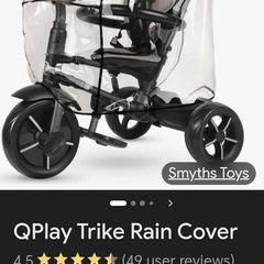 Toddlers trike (red and black) and rain cover