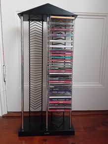 CD/DVD Stand (x80), black + chrome effect