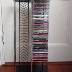 CD/DVD Stand (x80), black + chrome effect