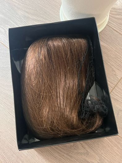 Human hair wig brown